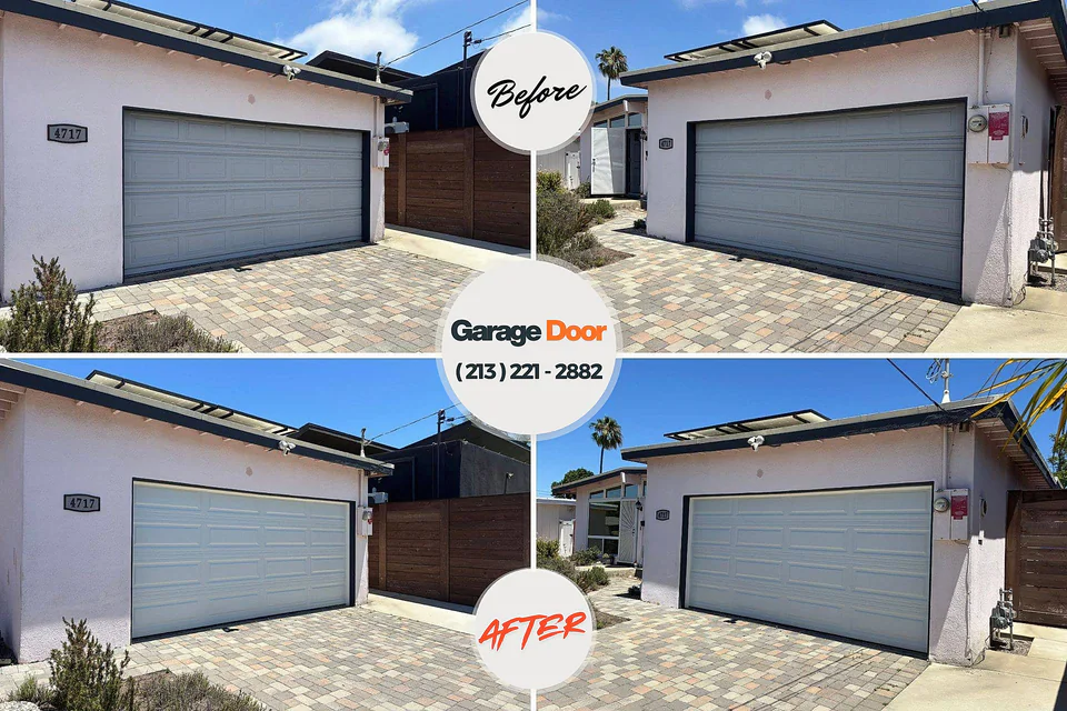 Before and after: garage door repair Wortham, TX